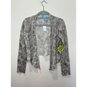 White‎ + Warren Cashmere Cardigan Snakeskin Pattern Sz XL NWT